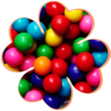 pile of colorful bubble gum and gum balls in many different gum flavors 