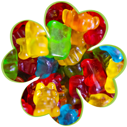 pile of colorful gummy bears in many flavors