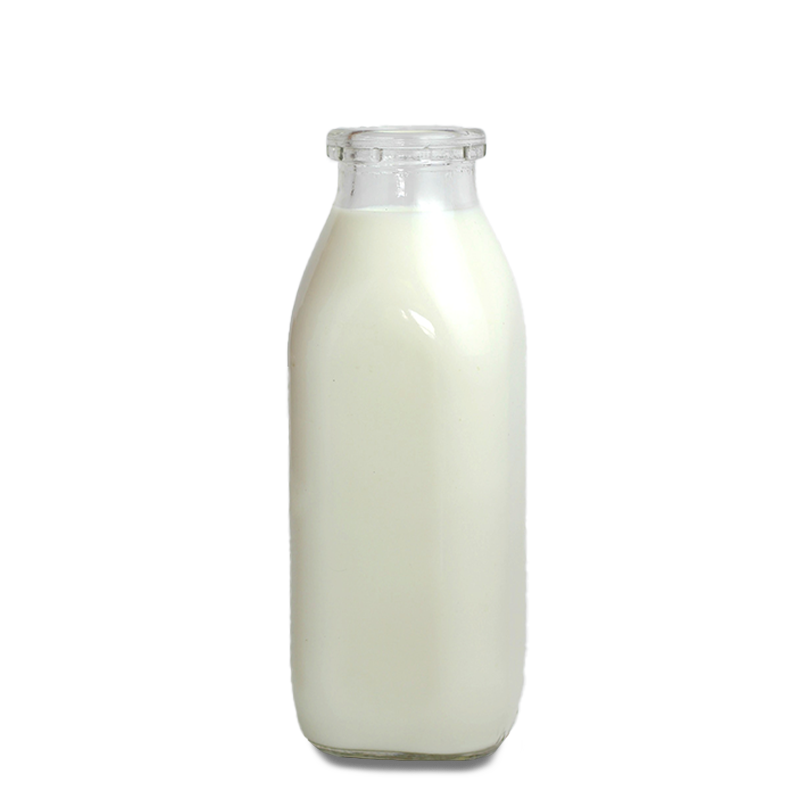 glass bottle of milk with dairy flavors