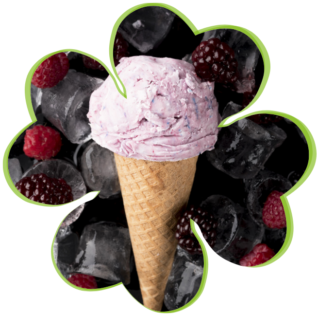 blackberry ice cream cone with dairy flavors