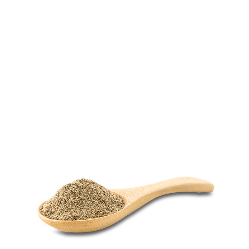 a wooden spoon of flavor powders