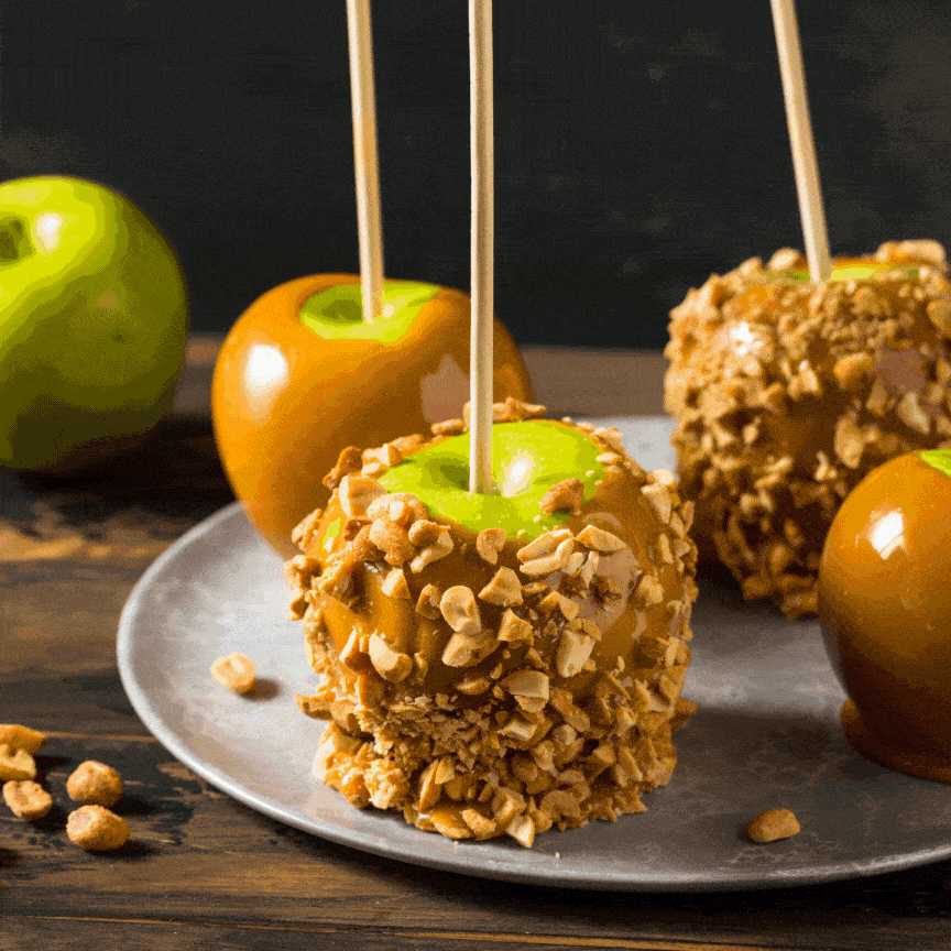 Rotating Images of Caramel Apple Flavor 