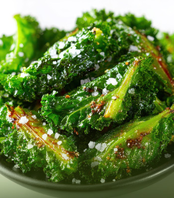 Fresh kale leaves representing how flavor innovation can make healthier foods more craveable.