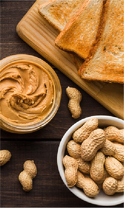 Peanut butter on toast with peanuts—simple small bite that satisfies like a meal