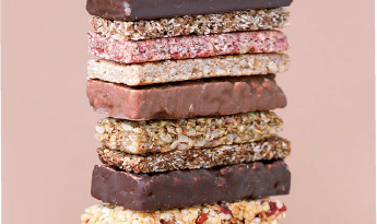 Yogurt parfait showing added body and chewiness from soluble fibers in prebiotics systems