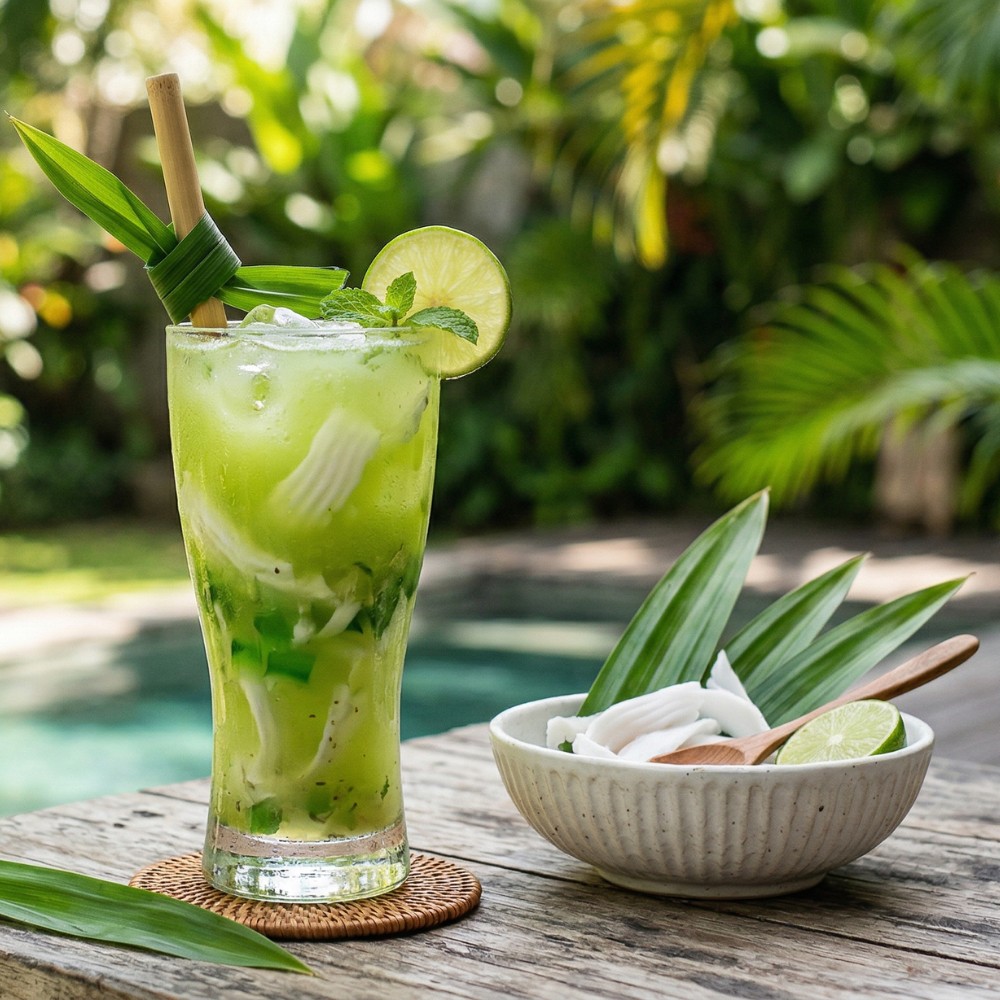 Pandan coconut cooler with lime, a Southeast Asian profile in an easy-to-read drink format
